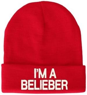 Lengendy I'm a Belieber Beanie Justin Bieber Interpretation Hat (Red) by Lengendy