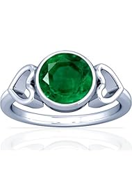 Platinum Round Cut Emerald Womens Astrological Ring