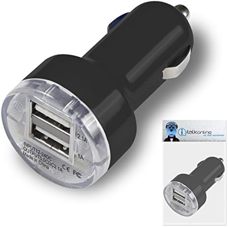 LG G5 / G5 SE Black Dual 2.1 / 1 Amp Compact Fast Charge Car Charger Adapter