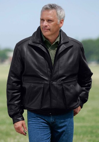 Buy Leather Double Collar Bomber