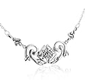 Intricate Celtic Serpent Knot Adjustable 18" Sterling Silver Necklace