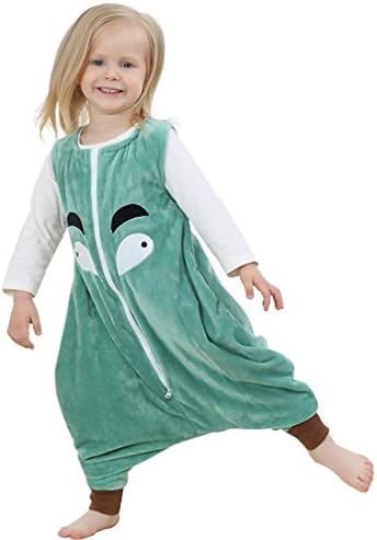 Mycloth IDGIRL Baby Kids Toddler Flannel Zipper Pajamas Jumpsuit Romper (1-2 Years Old, Cyan)