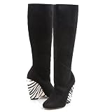Michael Antonio Paparazzi Knee-High Boots 5.5 Black Zebra