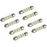 Cutequeen White 42mm(1.72") 8-SMD 12V Festoon Dome Light LED Bulbs 211-2 212-2 569 578 - White (pack of 8)