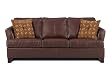 Simmons Upholstery Umber Brown Soft Leather Queen Size Sofa Sleeper