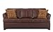 Simmons Upholstery Umber Brown Soft Leather Queen Size Sofa Sleeper