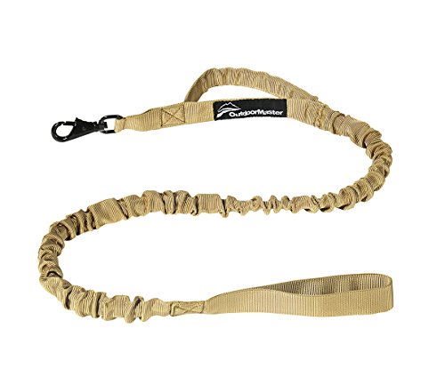OutdoorMaster Military Tactical Dog Leash with Control Handle and Widen Main Loop(Tan)