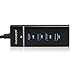 Coocheer® Super-speed USB 3.0 4-port Compact HUB with Built-in 1ft USB 3.0 Cable（Black）