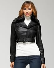 Zip Crop Faux Fur Leather Jacket