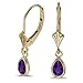 14k Yellow Gold February Birthstone Pear Amethyst title=