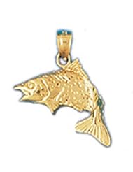 Dazzlers Solid 14k Gold Fish Charm Pendant Available in three colors from jewelsberry (weights: 2.0 grams only)