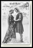 Braveheart (Mel Gibson & Sophie Marceau, B&W) Movie Gold Wood-Mounted Poster Print - 24 X 36