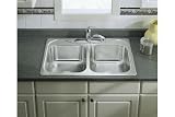 Sterling 11402-5-NA Southhaven Kitchen Sink 33 x 22 x 8 Double Bowl 5 Hole Stainless Steel