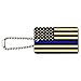 Thin Blue Line American Flag Wood Wooden Rectangle Keychain Key Ring