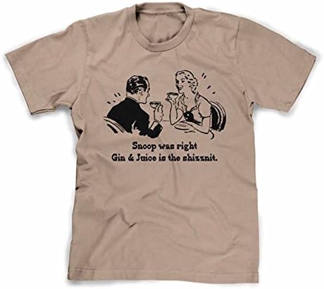 Funhouse Tshirts Men's Funny Snoop Dogg Drinking T-Shirt Large Khaki