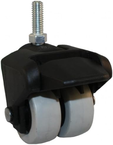 Jacob Holtz 205-2XTPR-27-WB X-Caster, low profile caster, thermoplastic rubber dual wheel small caster with brake (Set of 4)
