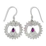 Sterling Silver Amethyst Dangle Earrings by Sajen