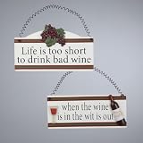 Tuscan Winery "Life is too Short to Drink Bad Wine" Christmas Ornament Plaque