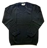 (フェアヴァリュー)FAIRVALUE 　ホールガーメント　Vネック　セーター 毛100％　ウール100％　日本製 (M, ブラック)