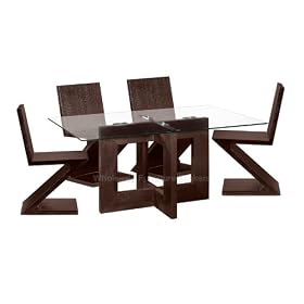 7 PC Finn Glass Dining Room Furniture Set with Z Chairs by Zuo Modern - FREE Shipping!