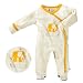 Baby Soy Illustrated Organic Footie, Elephant (0-3M/Neutral Cream)