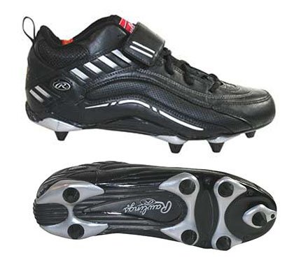 Rawlings Men s Artillery Mid Football Cleats BLACK 9.5 - MENS