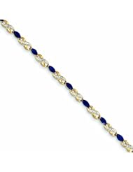 3.1 Carat 14K Gold Diamond and Sapphire Bracelet