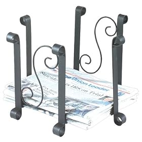 <b>Newspaper Holders Black Wrought Iron, Scroll, 14" long x 12" high x 10 3/4" deep</b>