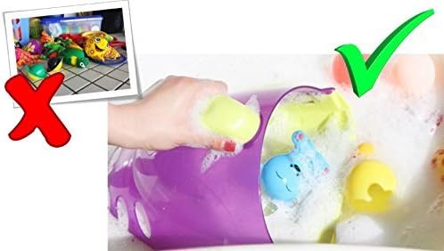 Genie Best #1 STRONG Bath Toy Organizer On Amazon! Double Suction Cups & e-Guide Model: (Newborn, Child, Infant)