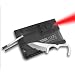 Tool Logic SVC2 Survival Card Tool With 1/2 Serrated Knife, Fire Starter, Whistle, Red LED Flashlight, Translucent Black