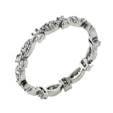 Sterling Silver Round Cut Cz Royal Promise Wedding Anniversary Band Ring