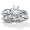 PalmBeach Jewelry Sterling Silver Round DiamonUltra™ Cubic Zirconia Wedding Ring Set