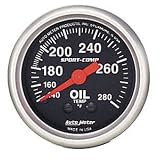 Auto Meter 3341 Sport-Compact Mechanical Oil Temperature Gauge by Auto Meter