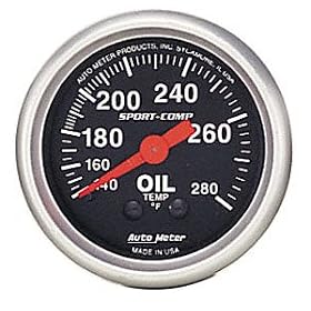Auto Meter 3441 2-5/8" Mechanical Oil Temperature Gauge with 6' Tubing