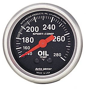 Auto Meter 3443 Sport-Compact Mechanical Oil Temperature Gauge