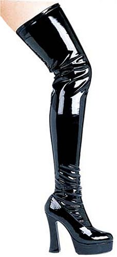 Thrill Sexy Black Patent Platform Boots
