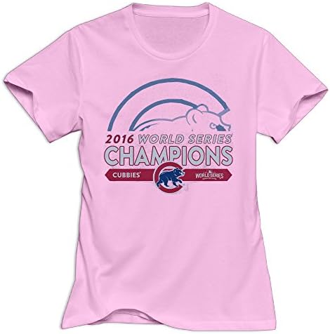 Apple 1 Chicago Cubs Majestic Threads Royal 2016 World Series Champions Masterful Women's Casual Baseball T Shirts Medium Pink