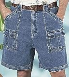 Boca Classics Side Elastic Cargo Denim Shorts