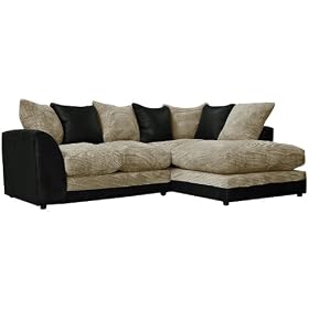 Denham Corner Sofa LH - Jumbo Cord Slate and Black