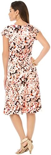 Roamans Women's Plus Size Fit And Flare Cap Sleeve Dress