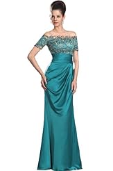 Short Sleeves Beaded Lace 2013 Mother-of-the-Bride Dress 