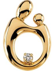 Mother & Child Large Diamond Pendant 14K Gold Yellow 63908