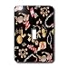 Lee Hiller Designs General Themes - Fashion Glamour Print Lipstick, Jewelry and Sunglasses on Black - Light Switch Covers - single toggle switch