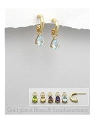 Amethyst Earrings In Brass