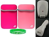 3n1 Combo Non-OEM Amazon Kindle 2 Neoprene Sleeve Case with White USB Car and Wall Charger