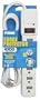 Prime PB002125 4-Feet Cord 6-Outlet 1000-Joule Surge Protector Auto-Shutdown Low Profile Snug Plug and Outlet Safety Covers, White