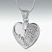 Angel Wing Heart Sterling Silver Cremation Jewelry