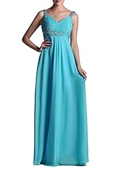 V-neck Chiffon Sleeveless Prom Dress 