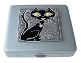 Black Pretty Kitty Vitamin Mirror Case