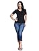 LookbookStore Womens Plus Size Sexy Black Lace Up Casual Pullover Blouse 12W-32W
